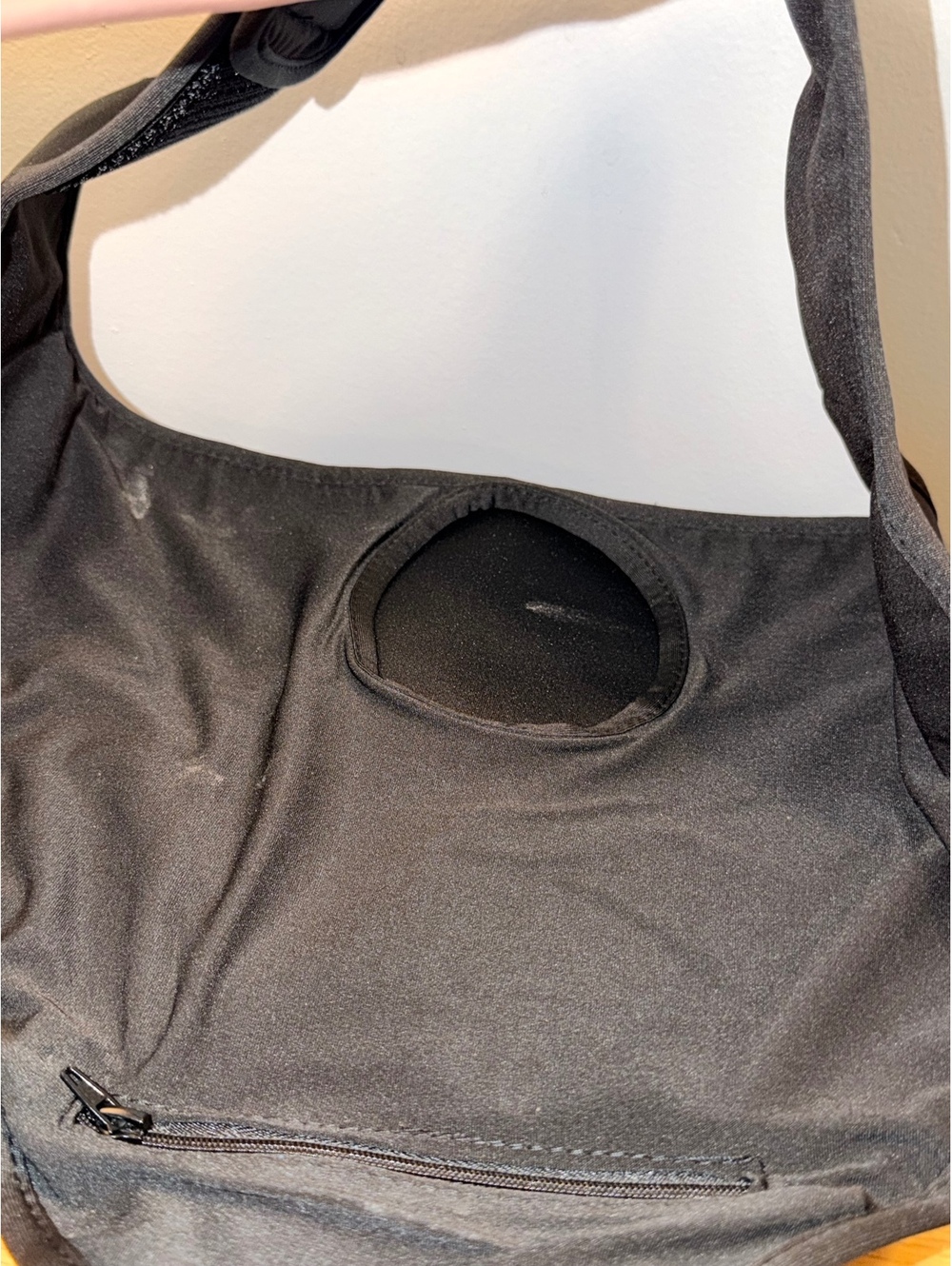 Colostomy bag belt bag holder with hole